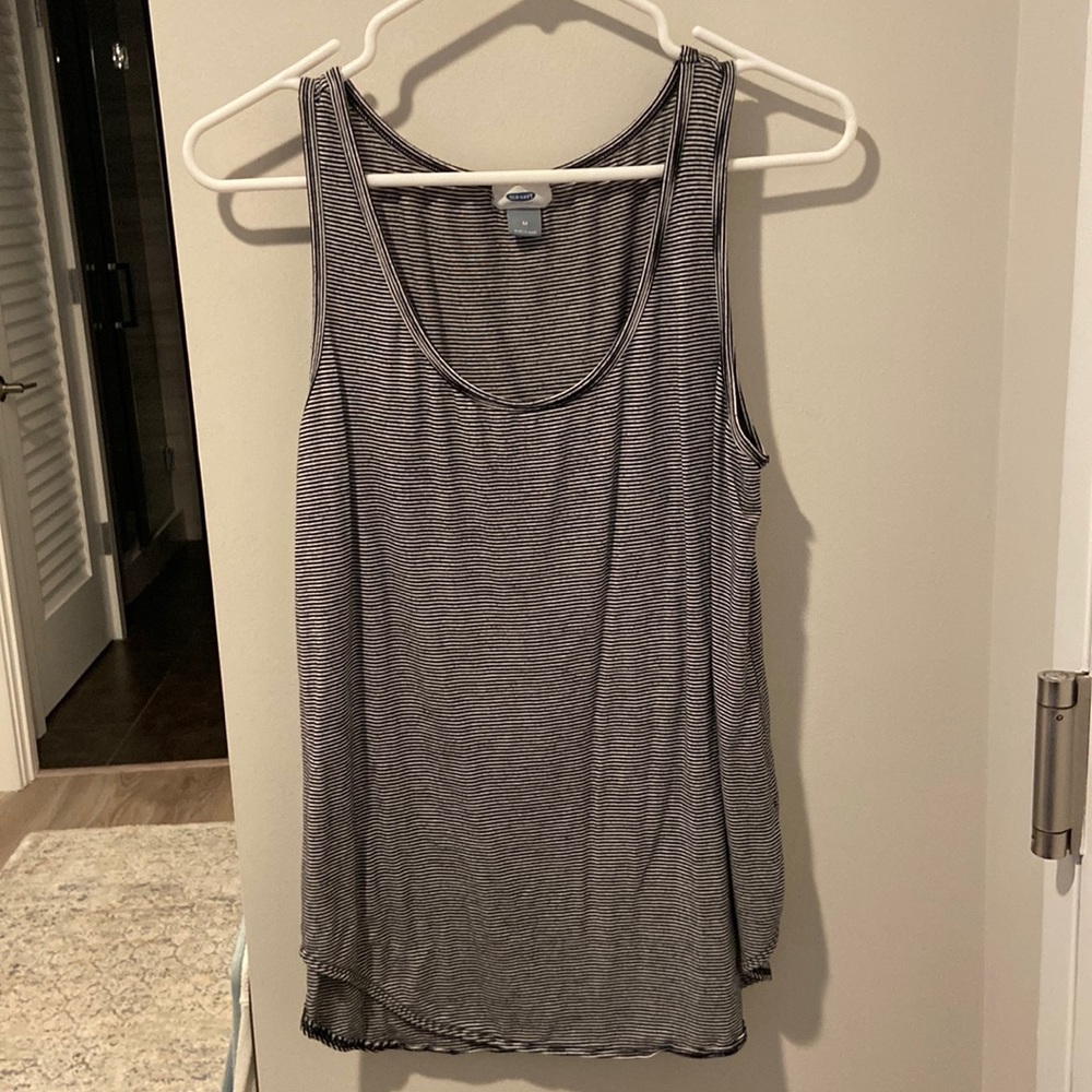 Striped sweater or navy luxe tank